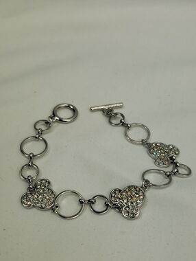 Disney Inspired Rhinestone Mickey Toggle Bracelet